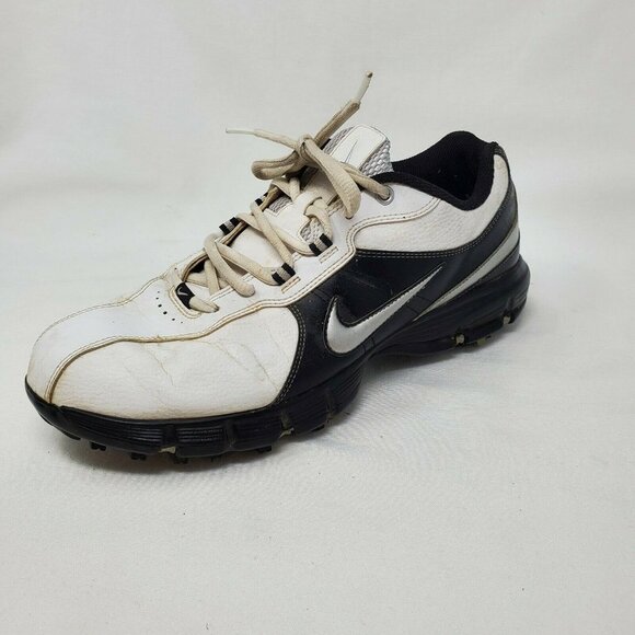 NIKE DURASPORT SMU 317682-102 MEN'S LEATHER SOFT SPIKES GOLF SHOES SIZE 10.5 - Picture 2 of 12
